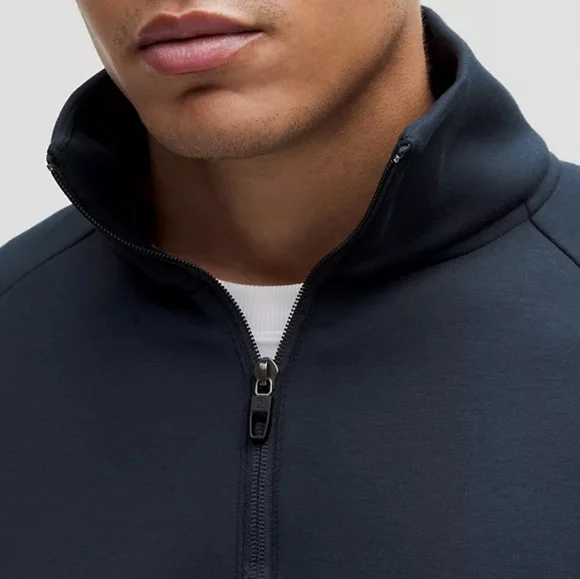 Lululemon Men's Smooth Spacer Quarter Zip True Navy- L - Picture 4 of 6